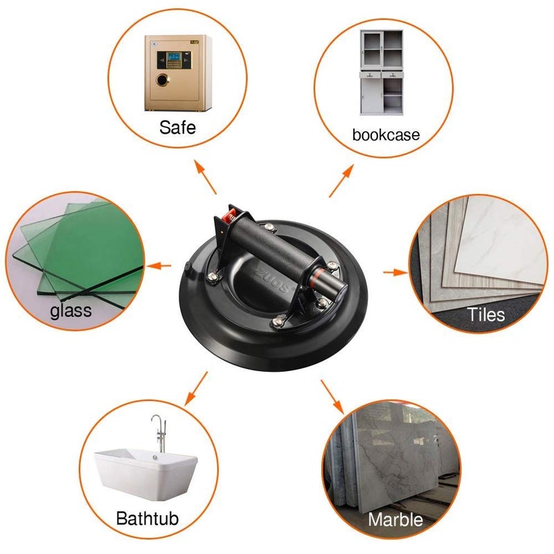 ZUOS 10" Glass Suction Cups Glass Lifter With Plastic Handle, Heavy Duty Vacuum Lifter for Granite & Glass Lifting Window Replacement (10" Glass Suction Cup)(760 lbs) - Image 3